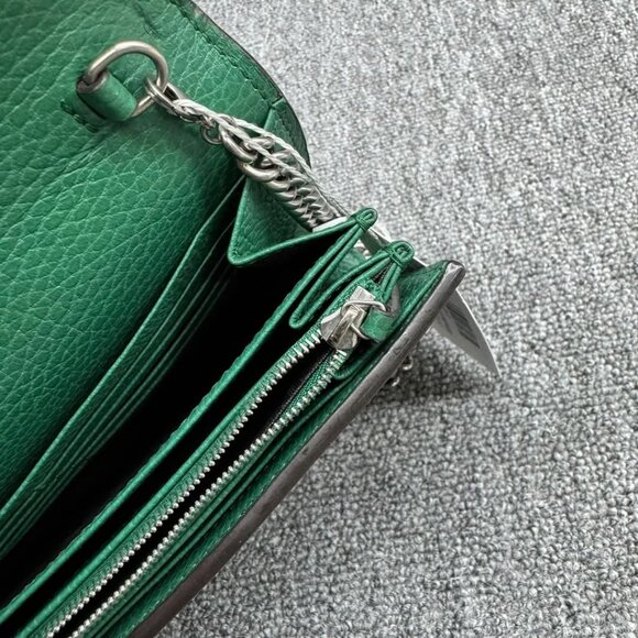 GUCCI Dionysus Green Leather Shoulder Bag 650-032625 - Picture 9 of 16